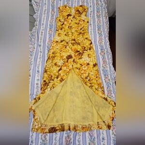 Vintage Yellow Floral Dress
